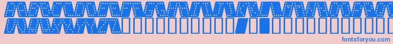 Domino k Font – Blue Fonts on Pink Background