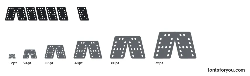Größen der Schriftart Domino k