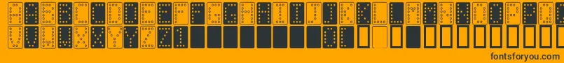 fuente Domino n – Fuentes Negras Sobre Fondo Naranja