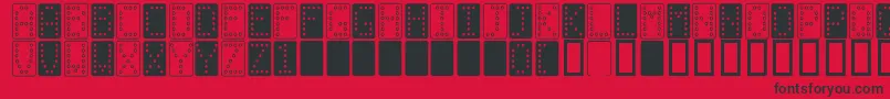 Domino n Font – Black Fonts on Red Background