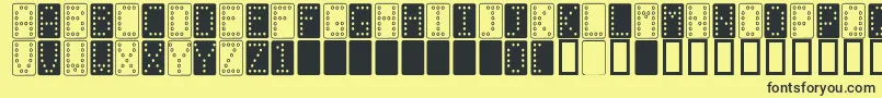 fuente Domino n – Fuentes Negras Sobre Fondo Amarillo