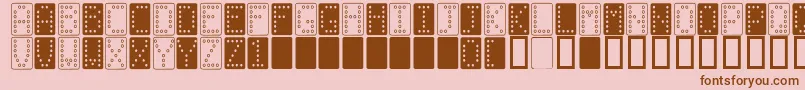 Domino n-fontti – ruskeat fontit vaaleanpunaisella taustalla