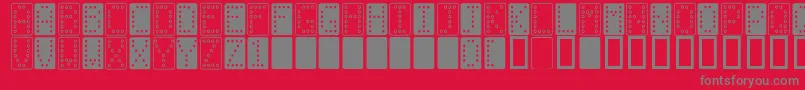 フォントDomino n – 赤い背景に灰色の文字