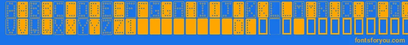 More about Domino n Font Domino n Font – Orange Fonts on Blue Background