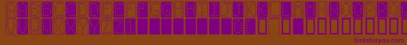 Domino n Font – Purple Fonts on Brown Background