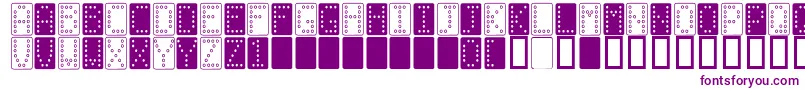 フォントDomino n – 白い背景に紫のフォント