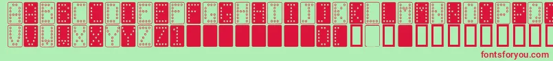 fuente Domino n – Fuentes Rojas Sobre Fondo Verde