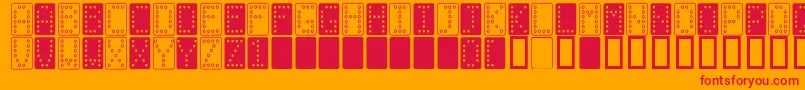 Domino n Font – Red Fonts on Orange Background