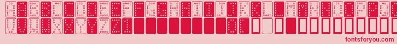 Domino n Font – Red Fonts on Pink Background