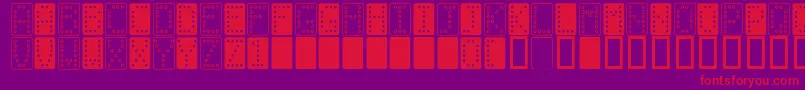 Domino n Font – Red Fonts on Purple Background