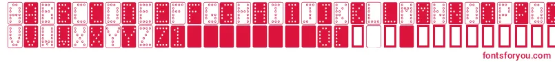 Domino n Font – Red Fonts on White Background