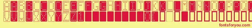 フォントDomino n – 赤い文字の黄色い背景