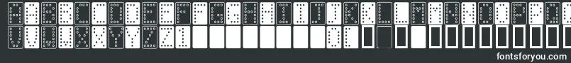 Fonte Domino n – fontes brancas em um fundo preto