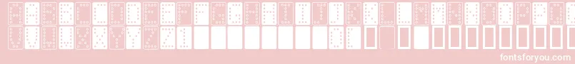 Fonte Domino n – fontes brancas em um fundo rosa