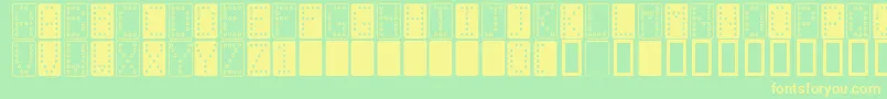 Domino n Font – Yellow Fonts on Green Background