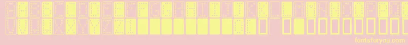 Czcionka Domino n – żółte czcionki na różowym tle