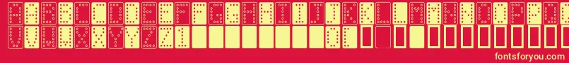 Domino n-fontti – keltaiset fontit punaisella taustalla