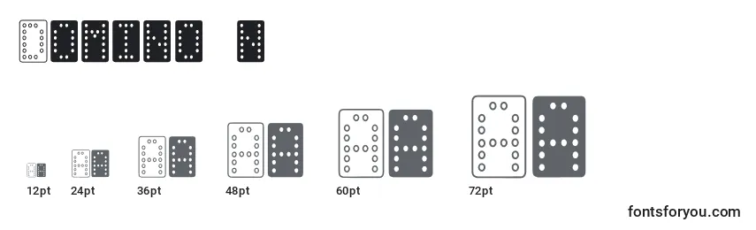 Domino n-fontin koot