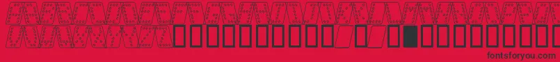 フォントDomino o – 赤い背景に黒い文字