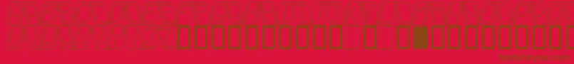 Domino o-Schriftart – Braune Schriften auf rotem Hintergrund
