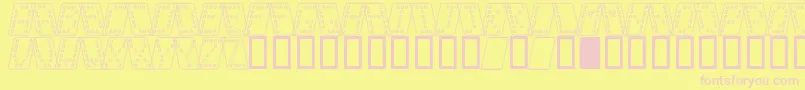 Domino o Font – Pink Fonts on Yellow Background