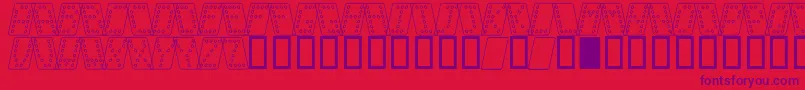 Domino o-Schriftart – Violette Schriften auf rotem Hintergrund
