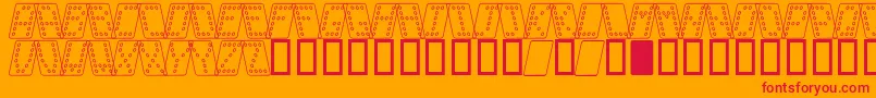 Domino o Font – Red Fonts on Orange Background