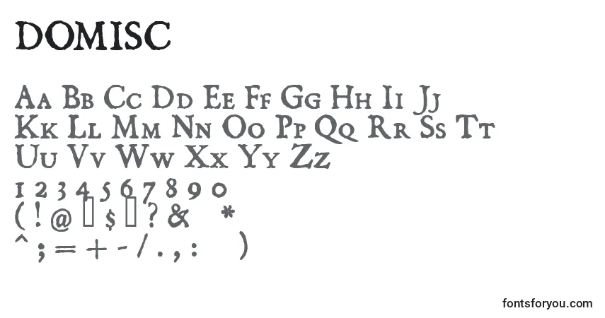 Czcionka DOMISC   (125356) – alfabet, cyfry, specjalne znaki
