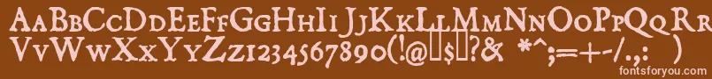 DOMISC   Font – Pink Fonts on Brown Background