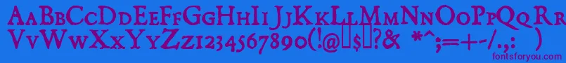 DOMISC   Font – Purple Fonts on Blue Background