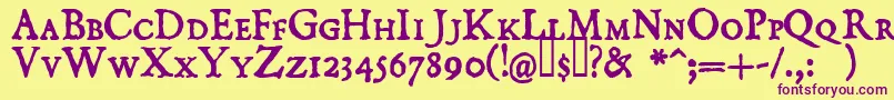 DOMISC   Font – Purple Fonts on Yellow Background