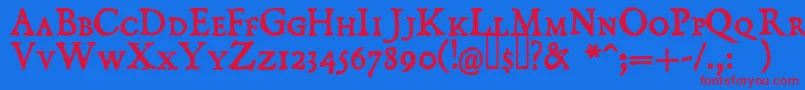 DOMISC   Font – Red Fonts on Blue Background