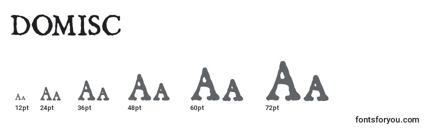 Размеры шрифта DOMISC   (125356)