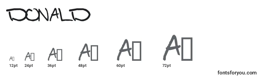 DONALD (125358) Font Sizes