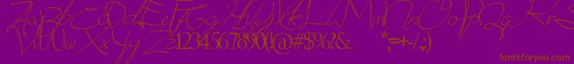 Police donatas script – polices brunes sur fond violet
