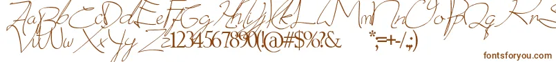 donatas script-Schriftart – Braune Schriften auf weißem Hintergrund