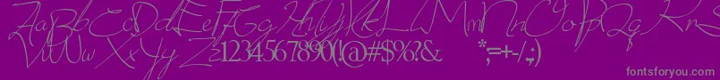 donatas script Font – Gray Fonts on Purple Background