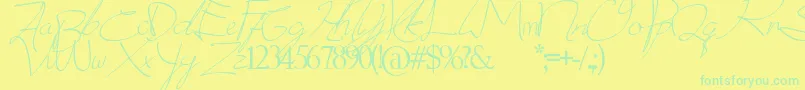 Шрифт donatas script – зелёные шрифты на жёлтом фоне