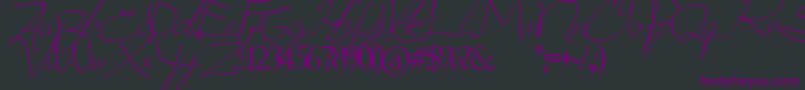 donatas script Font – Purple Fonts on Black Background
