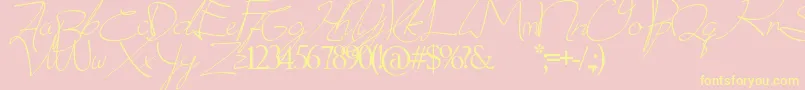 donatas script Font – Yellow Fonts on Pink Background