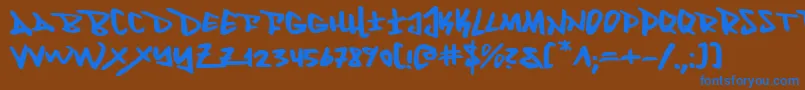 FantomExpanded Font – Blue Fonts on Brown Background