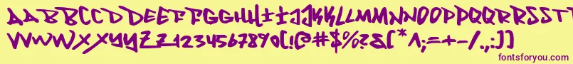 FantomExpanded Font – Purple Fonts on Yellow Background