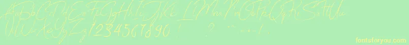 Donatella Font – Yellow Fonts on Green Background