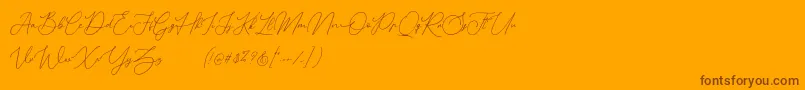Fonte Donatellia Demo – fontes marrons em um fundo laranja