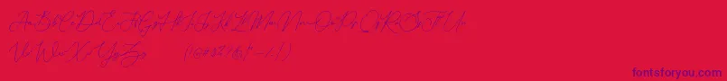 Donatellia Demo Font – Purple Fonts on Red Background