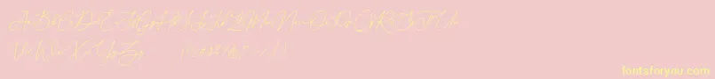 Donatellia Demo Font – Yellow Fonts on Pink Background