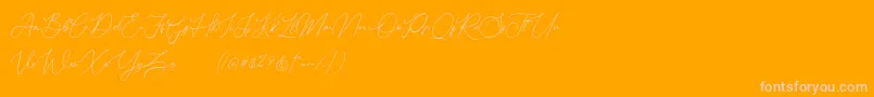 Donatellia Demo Font – Pink Fonts on Orange Background