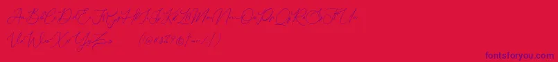 Donatellia Demo Font – Purple Fonts on Red Background