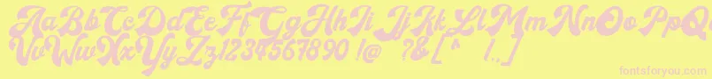 Donatello Font – Pink Fonts on Yellow Background