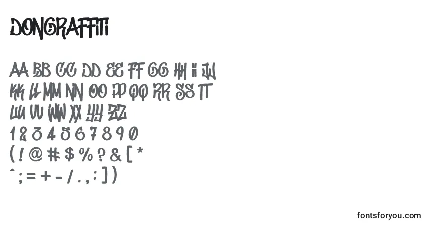 Czcionka DonGraffiti – alfabet, cyfry, specjalne znaki